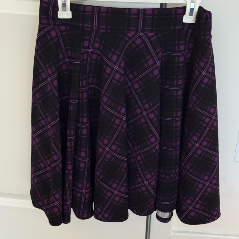 Plaid Purple and Black Women's Skirt
